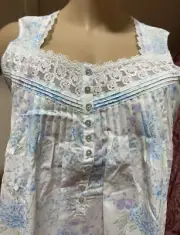 Eileen west nightgown large 100% Cotton lawn Blue With A Hint Of Purple