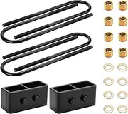 2'' Rear Lift Block Leveling Lift Kits for Ford F150 F-150 2004 2005 2006 2007 2008 2009 2010 2011 2012 2013 2014 2015 2016 2017 2018 2019 2020 with Extra Long Square Leaf Spring U Bolts