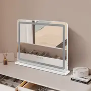 80x60cm Bluetooth Makeup Mirror Touch LED Crystal Light Wall Mounted Tabletop