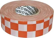 [NO ADHESIVE] Presco Checkerboard Patterned Roll Flagging Tape: 1-3/16 in. x 300 ft. (White and Orange Checkerboard)