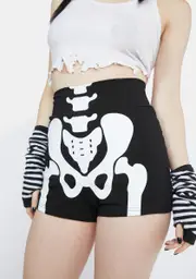[Too Fast] High Waist Skelly Booty Shorts