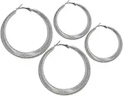 [IWOWHERO] Earrings Hoops 2 Pairs costume jewelry trendy jewelry cuff earring jewelry alloy Fashion metal wind women's Minimalist Earrings