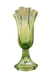Fenton Green Ruffled Vase