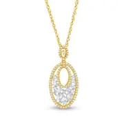 0.5 CT. T.W. Composite Natural Diamond Oval Scatter Pendant in 10K Yellow Gold