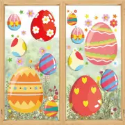 Easter Window Stickers Cartoon Easter Eggs Electrostatic Glass Decals Easter Spr