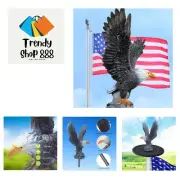 Eagle Flag Pole Topper, 12" Bald Eagle Flag Topper, Durable Resin Constructio...