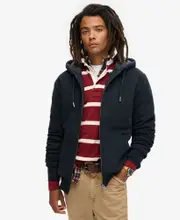 Borg Lined Zip Hood Jacket | Eclipse Navy