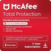 McAfee® Total Protection Antivirus & Internet Security - 3 Devices, 1-Year - Windows/Mac/Android/iOS [Digital Download]