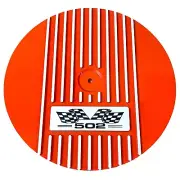 Big Block Chevy 502 Flag Logo - 13" Round Air Cleaner Kit - Orange - Ansen USA