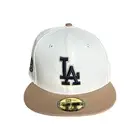 New Era Fiited 59Fifty Los Angeles Dodgers Off White Navy Brown Hat