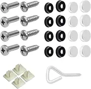 License Plate Screws, Rust Proof Stainless Steel License Plate Screws Kit, Tamper Resistant Licence Plate for Cars Front Rear Frame Holder on All Cars