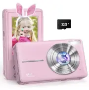Digital Camera, 44MP FHD 1080P Camera for Kids with 32GB Card
