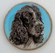 English Springer Spaniel Dog Original Art Brooch Pin