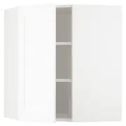 METOD corner wall cabinet with shelves, white Enköping/white wood effect, 68x37x80 cm
