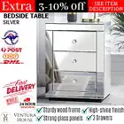 Artiss Mirrored Bedside tables with 3 Drawers Nightstand Home Organiser Storage