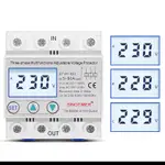 可調 AC380V 三相過欠壓保護器繼電器電壓表監視器相序故障保護器DIN導軌