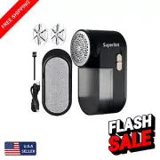 Portable Electric Fabric Shaver with Electrostatic Brush & Lint Container, Black