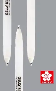 Sakura Gelly Roll White Ink Pen Set (Set of 3: 05 Fine, 08 Medium & 10 Bold)
