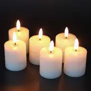 Flameless Votive Candles with 6 Hour Timer Battery Operated White 6 Pack White