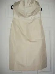 J CREW SILK BOW DRESS IVORY STRAPLESS SZ P4 NWT MINT!!!