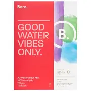 Born A3 Watercolour Pad 190gsm 12 Sheets