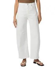 Paige Arellia Ankle Barrel Leg Jeans in Tonal Ecru