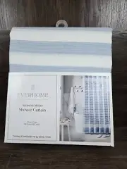 Everhome Samson Stripe Skyway Blue Shower Curtain Bed Bath & Beyond 72"x72" NEW