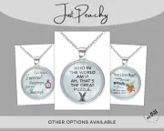 Alice Wonderland Empowerment Quotes Word Art Silver Pendant Necklace 2 Sizes