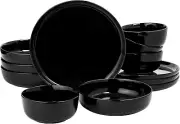 Gibson Home Oslo 12-Piece Porcelain Chip and Scratch Resistant Dinnerware Set, B