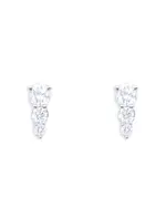 Meira T 14K White Gold Diamond Graduated Three Stone Stud Earrings
