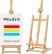 MEEDEN Tabletop Easel for Painting, Large H-Frame Wooden Easel Stand, Adjustable Table Painting Easel for Adults, Portable Art Craft Desktop Display Easel, Holds Canvas Art up to 25"- Natural