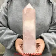 1.95LB Natural rose quartz obelisk quartz crystal point reiki healing XA3590