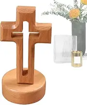 Wooden Cross - Small Beech Wood Comfort Crosses - Pocket Holding Crosses, Cross Ornaments, Portable Wood Cross Charm, Religious Kids and