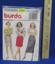 Burda Womens Skirt Fitted Knee Length Patterns # 4404 Size 10-20 Sewing