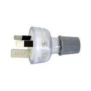 HPM 10mm 15AMP Plug Top Cable 3 Pin Male Clear CD100L15CL