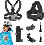 Phone Chest Mount Harness Holder - Mobile Phone Strap Harness Clip | Adjustable Action Camera Chest Strap | Camera Holder | Comfortable Body Cell Stand Kit for Riding, Cycling