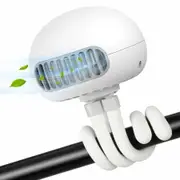 Portable Bladeless Fan, Mini Handheld Fan with Flexible Tripod on Stroller Fan, 3 Speeds, Rechargeable, for Stroller, Car Seat, Crib