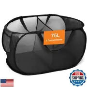 Foldable Laundry Baskets, Collapsible Mesh Laundry Hamper, Durable Pop Up Lau