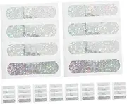 PartyKindom 50pcs Glitter Bandage Wraps Protective Bandages for Boy Girl Funny Design Scrapes and Burns Nighttime Visibility Breathable Material