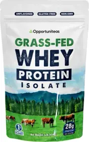 Opportuniteas Grass Fed Whey Isolate Protein Powder - Unflavored 28G Protein Pow