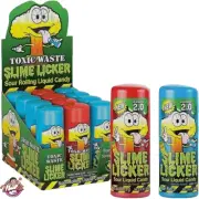 Toxic Waste Slime Licker Sour Candy 12 Pack - Blue Raspberry & Strawberry