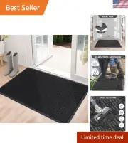Front Door Mat, Heavy Duty Durable Welcome Mat for Outdoor Indoor, Dirt Trapp...