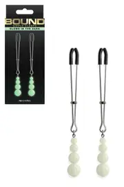 nsnovelties Bound Glow In The Dark Beaded Nipple Clamps