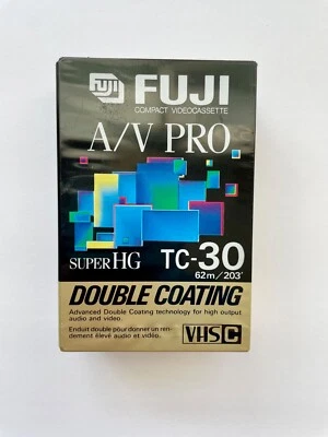 FUJI A/V PRO SUPER HG TC-30 DOUBLE COATING VHS-C 62M/203 NEW SEALED