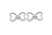 Solid 925 Sterling Silver Rine Ribbon Earrings