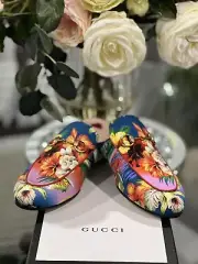 New Gucci 'Princetown' Hawaiian Print Slippers Mule, Size 36 EUR