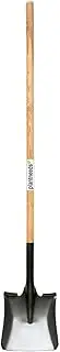 Hardwood & Metal Square Shovel with a 48” Handle, Garden Shovel, Digging Shovel | Trenching Shovel | Sand Shovel | Long Handled Shovel