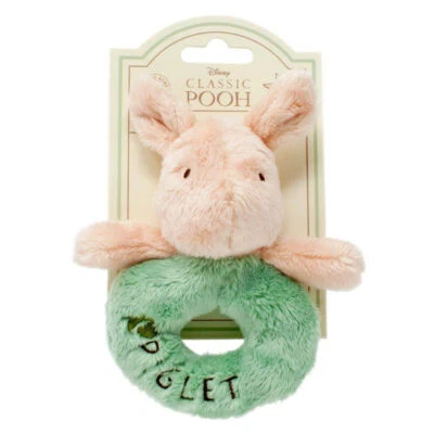 NEW CLASSIC PIGLET PLUSH RING RATTLE OFFICIAL DISNEY WINNIE THE POOH BORN BABIES