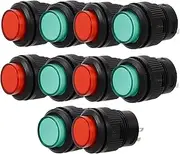 JEWEDECO 10pcs Switches Lights Red/Green/Yellow Options On/Off Toggle Switch 16mm Mounting Reliable