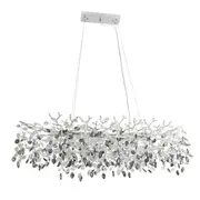 Merida Chrome Crystal Rectangular Statement Pendant